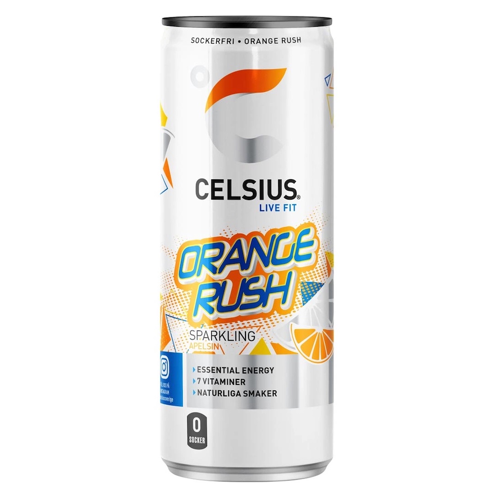 Celsius Orange Rush 355ml(BF:2025-08-31)