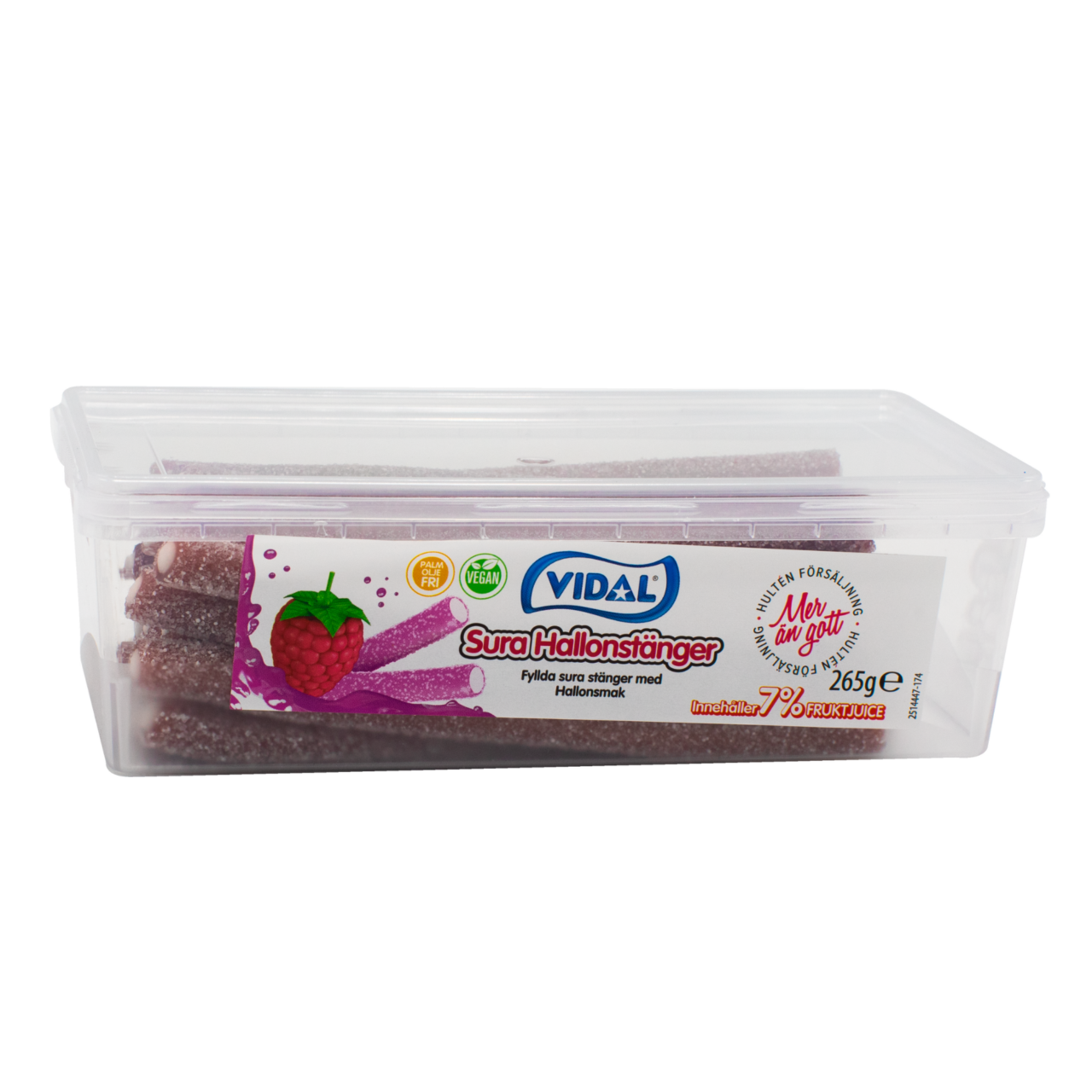 Vidal Sura Hallonstänger 265g