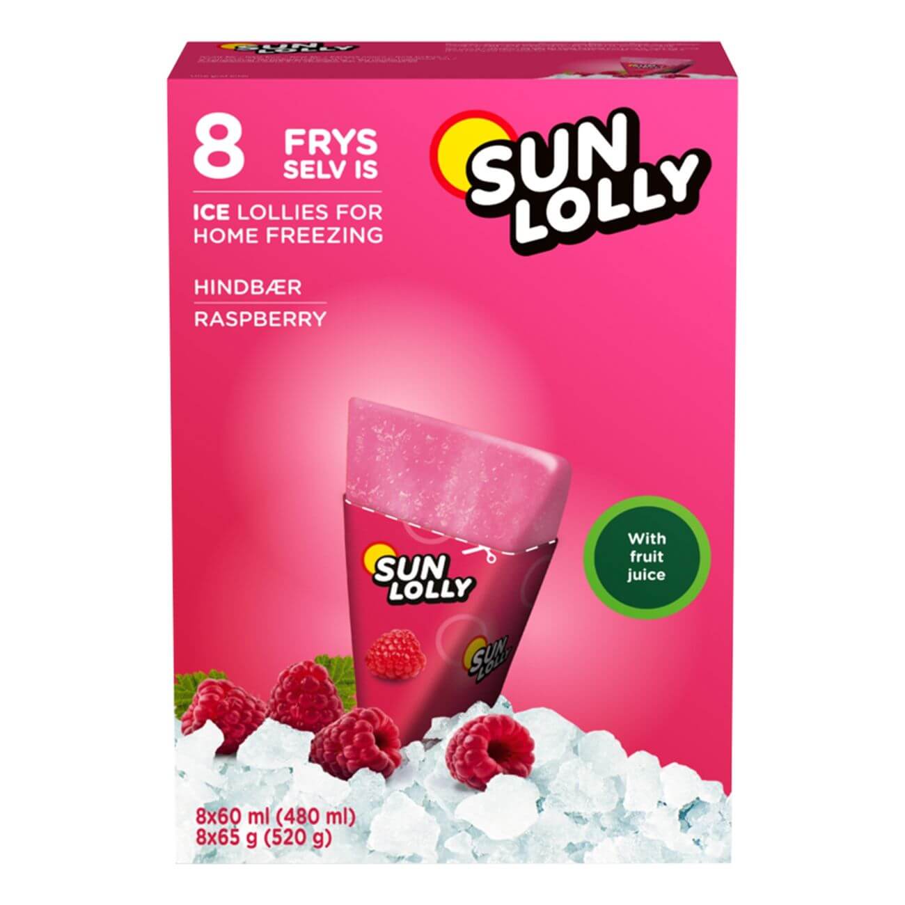 Sun Lolly Ice Lollies - Raspberry 520g