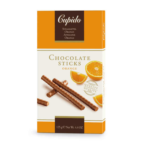 Cupido Chcolate Sticks - Orange 125g