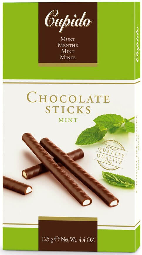 Cupido Chocolate Sticks - Mint 125g