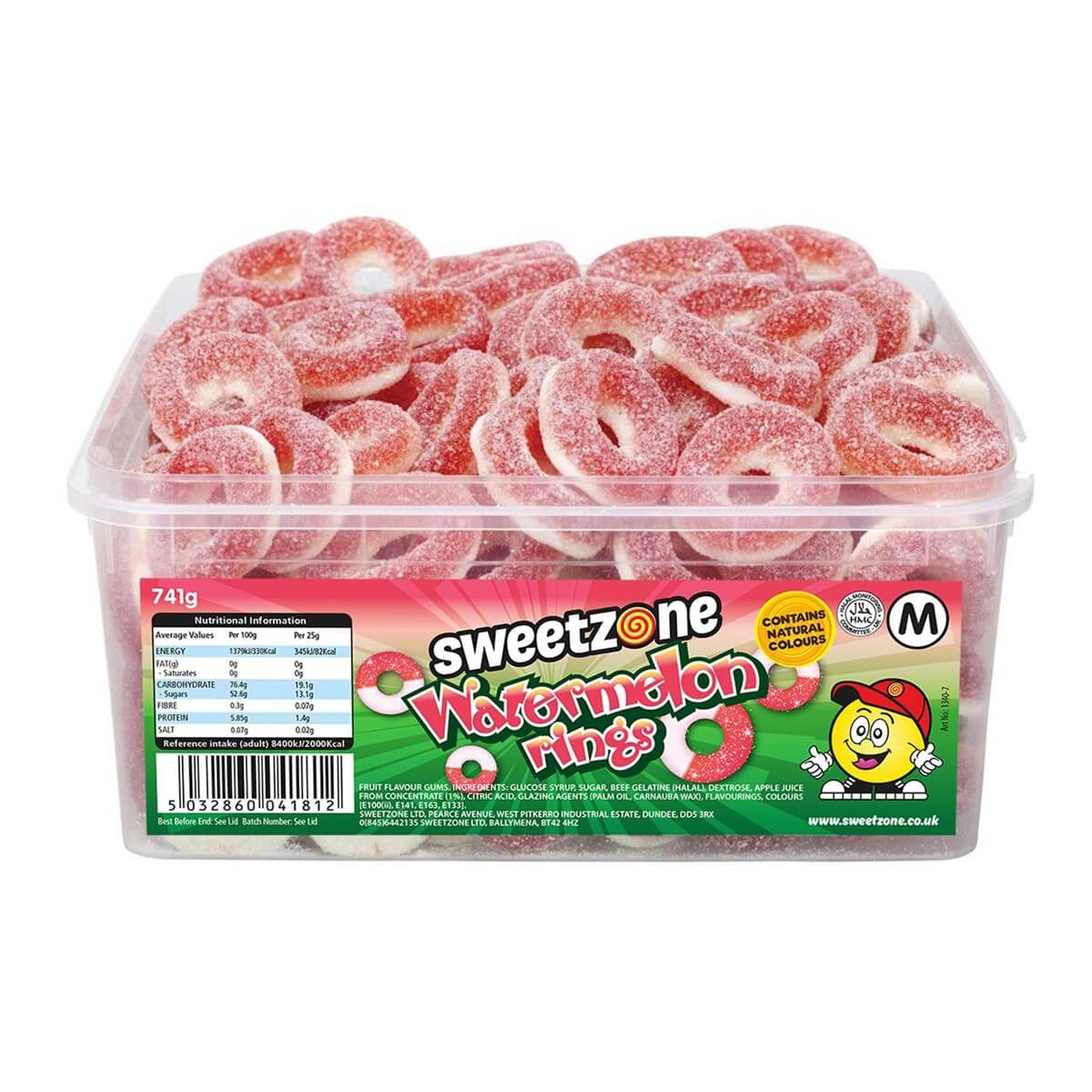Sweetzone Tubs Watermelon Rings 800g