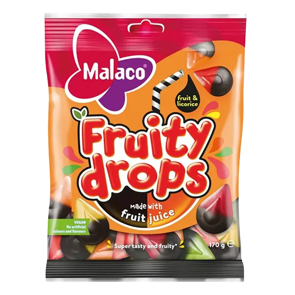 Malaco Fruity Drops Fruit Licorice 110g