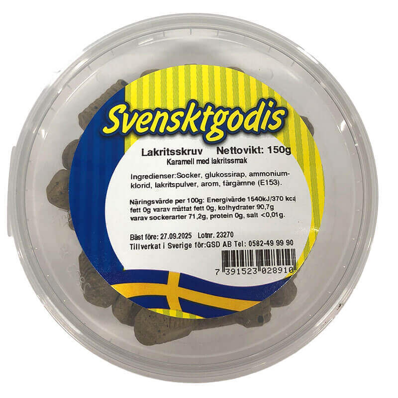 Svenskt Godis Klassiker - Lakritsskruv 150g