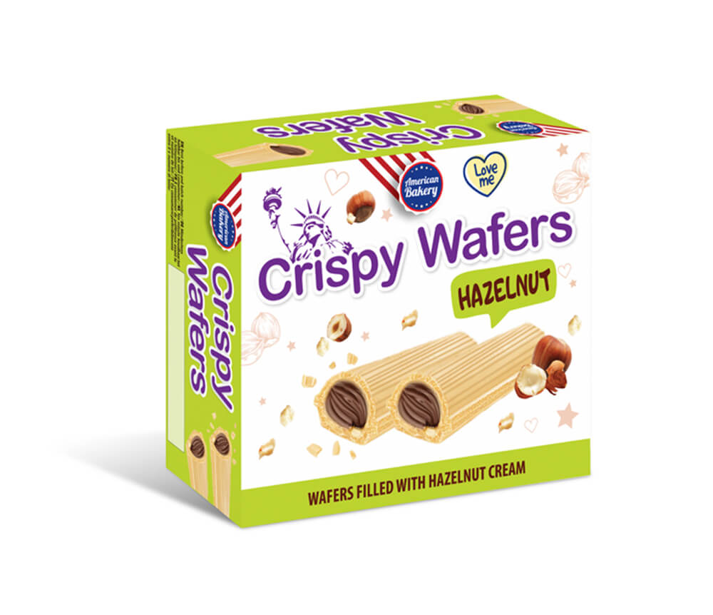 American Bakery Crispy Wafers - Hazelnut 180g(BF:2025-08-19)