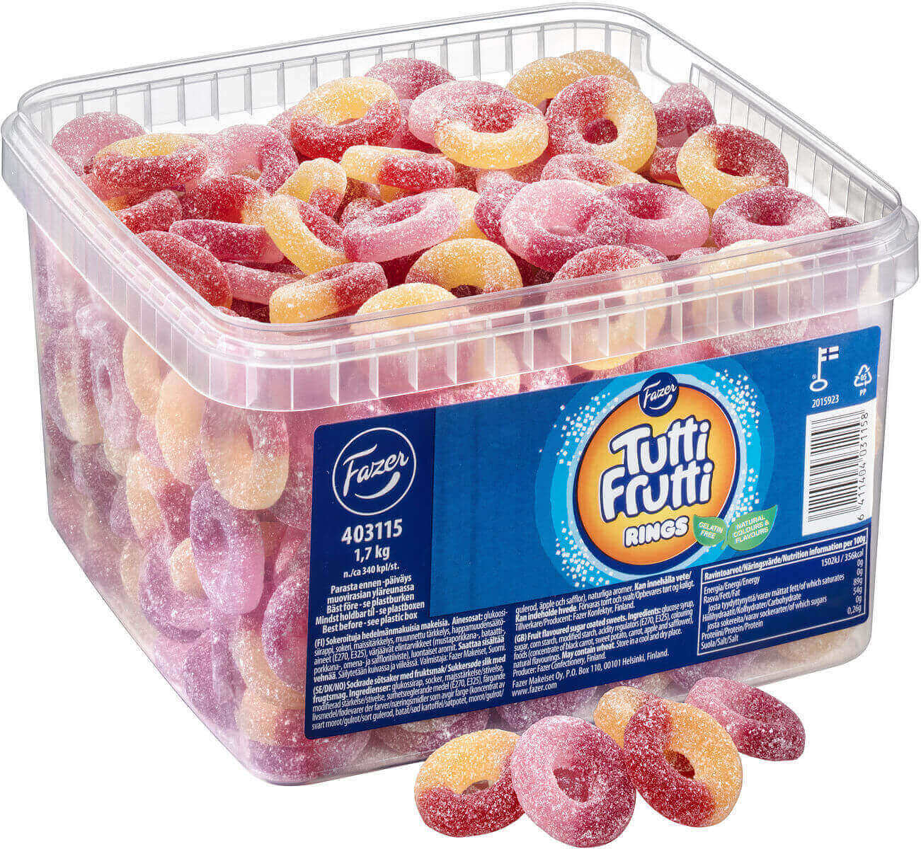Fazer Tutti Frutti Rings 1,7kg godisringar