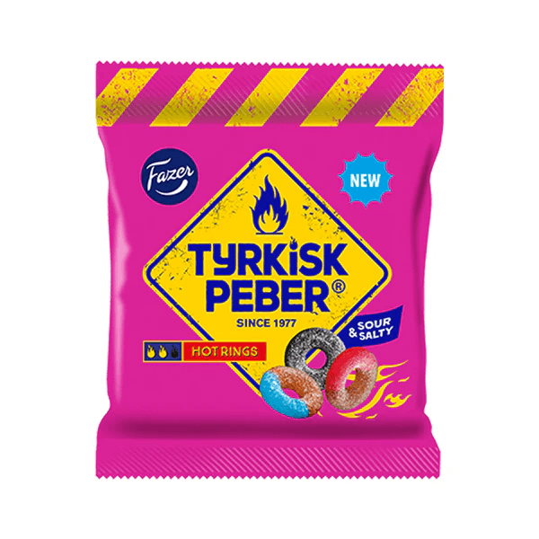 Tyrkisk Peber Hot Rings godispåse 120g