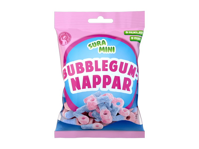 Sura Mini Bubblegumsnappar 70g