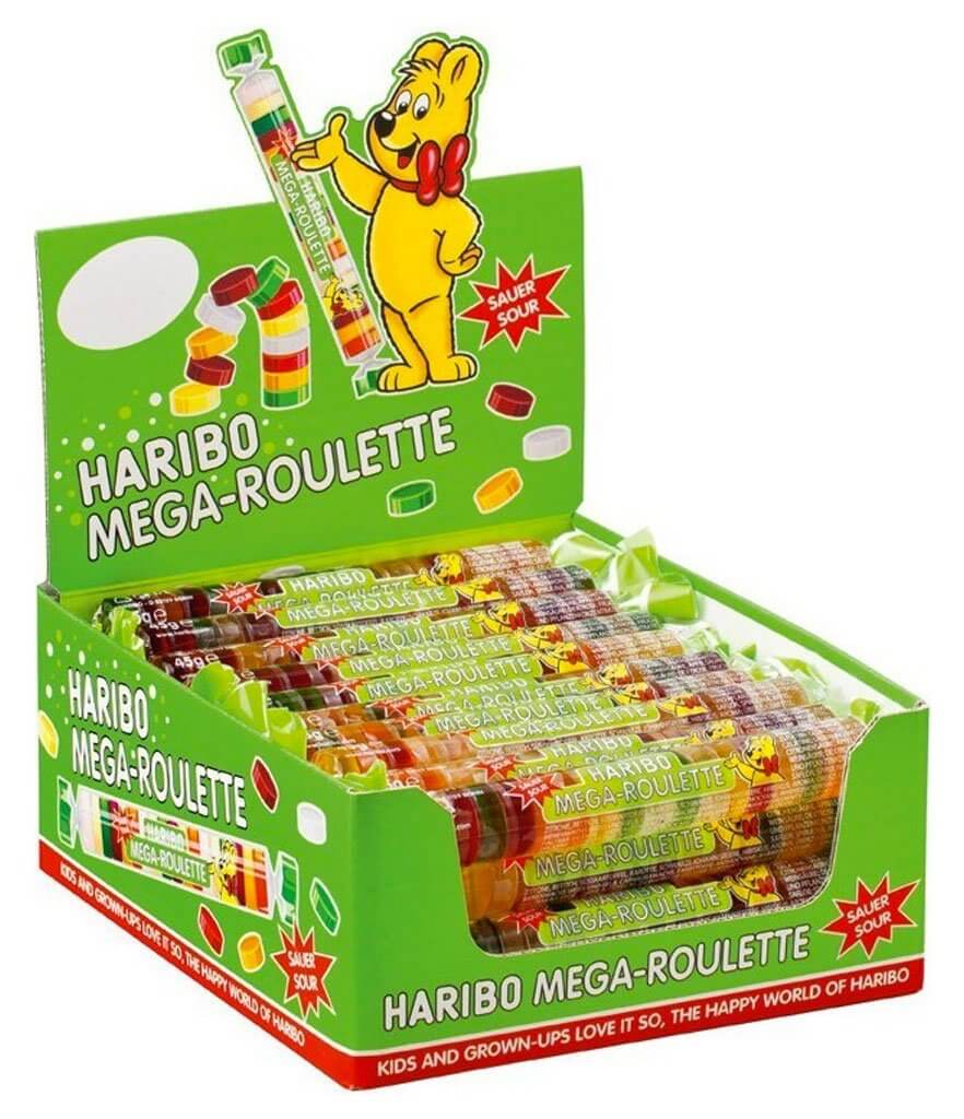 Haribo Mega Roulette Sour 45g x 40st (hel låda)