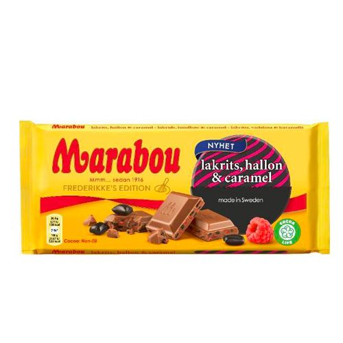 Marabou Lakrits, Hallon & Caramel 160g