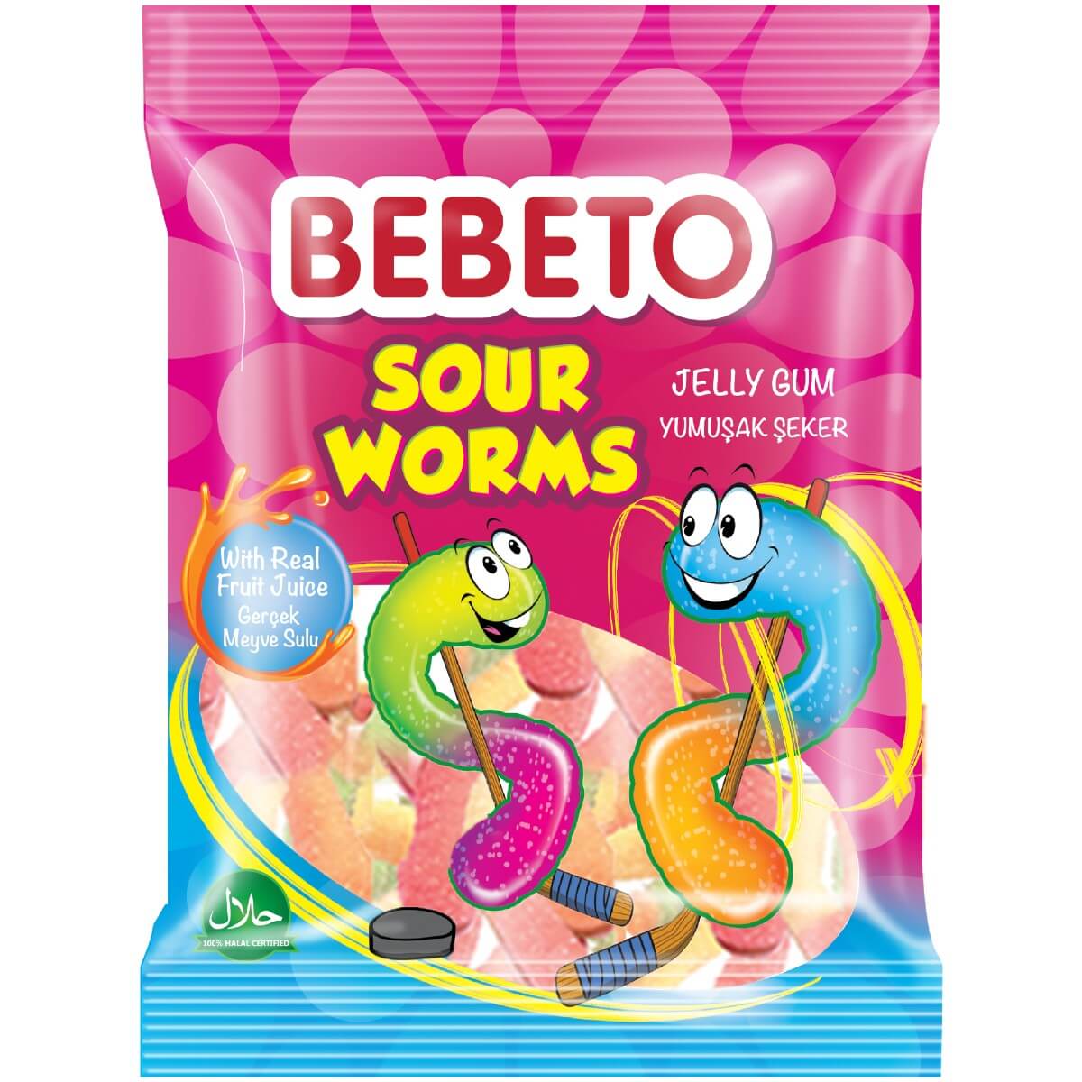 Bebeto Sour Worms 80g(BF:2025-08-06)