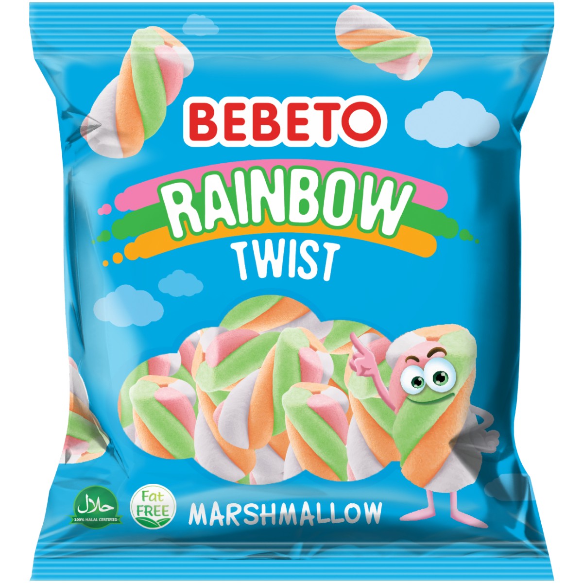 Bebeto Rainbow Twist Marshmallow  60g