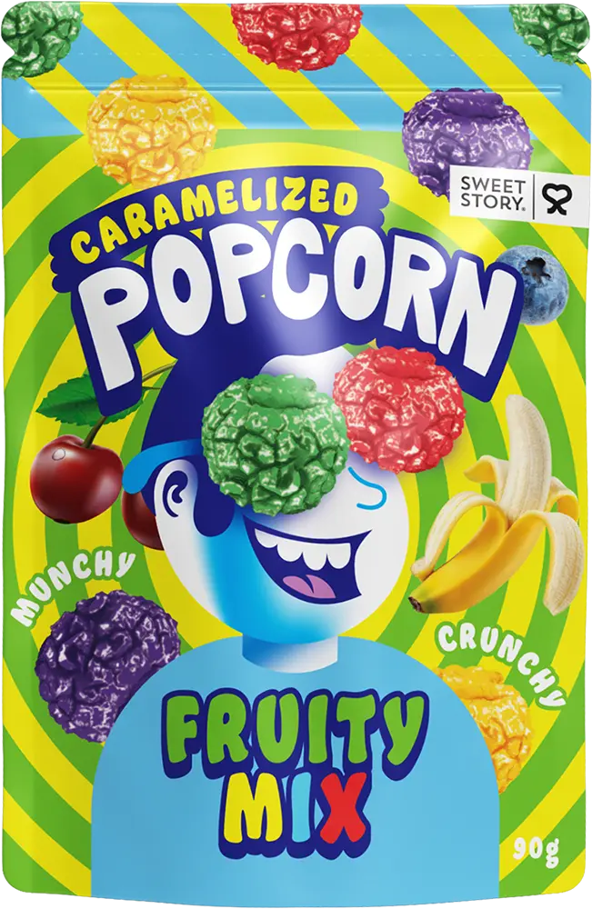 Sweet Story Caramelized Popcorn - Fruity Mix 90g (BF: 2025-11-24)