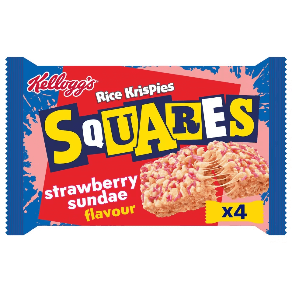 Kelloggs Rice Krispies Squares Strawberry Sundae 116g