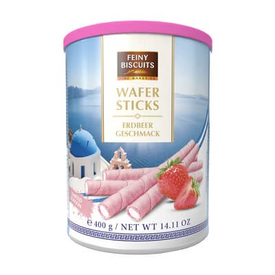 Feiny Biscuits Wafer Rolls with Strawberry Cream 400g