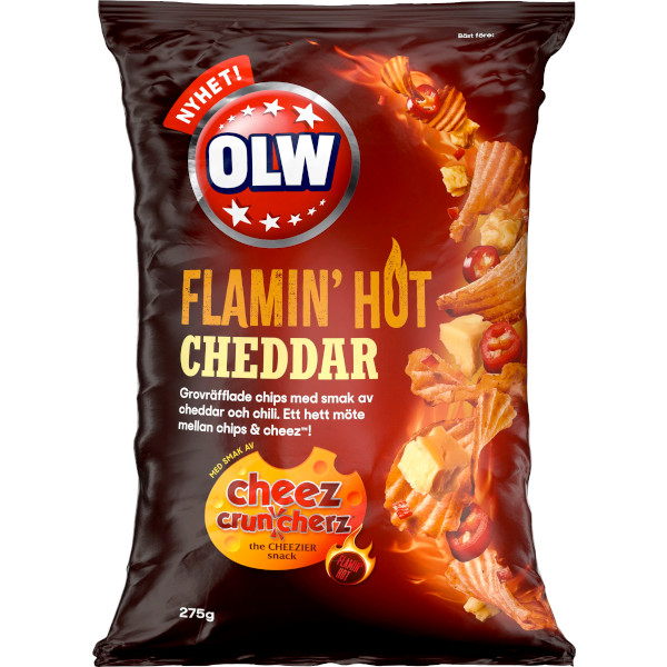 OLW Flamin Hot Cheddar Chips 275g