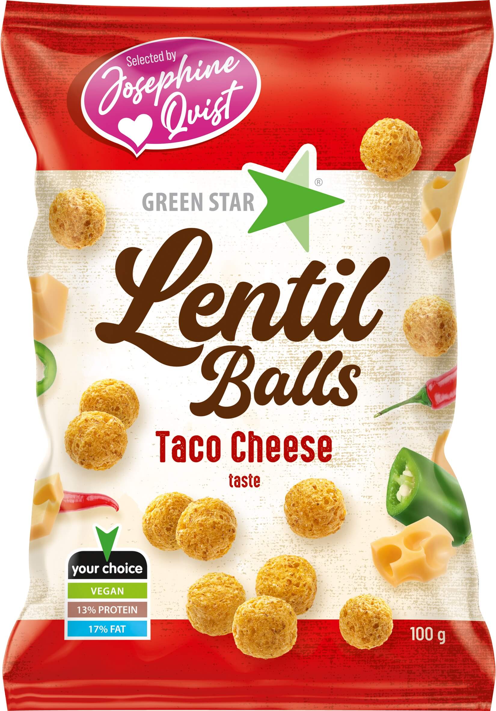Green Star Lentil Balls Taco Cheese 100g (BF:2025-05-12)