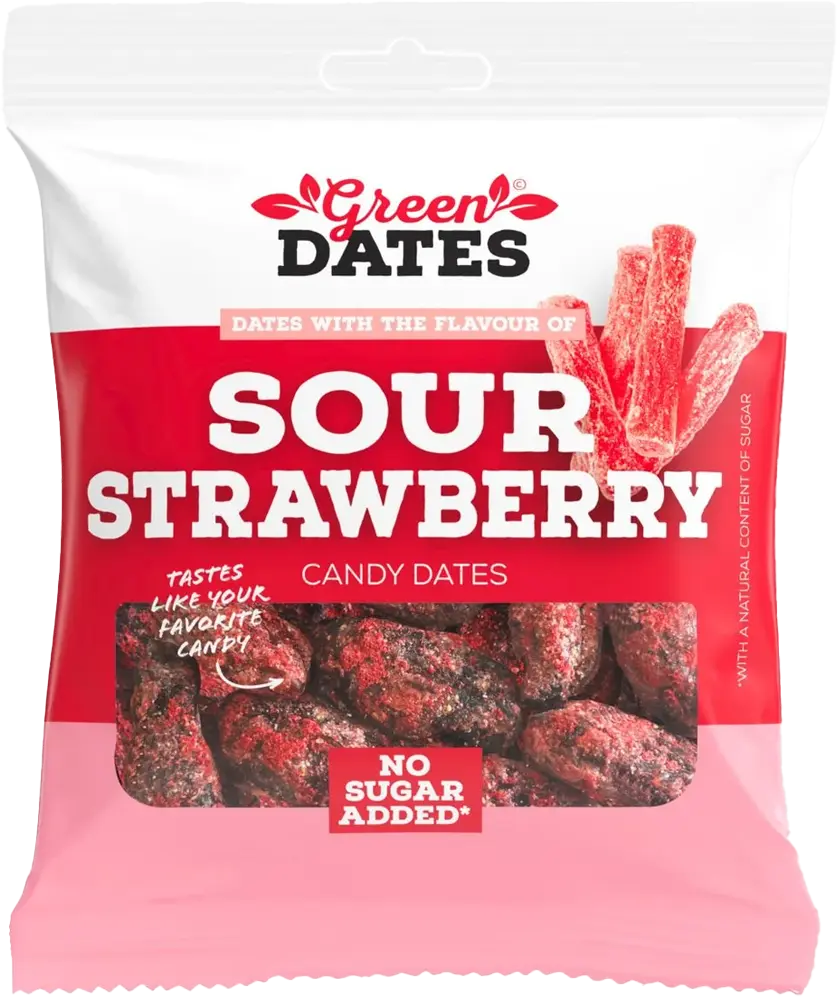Green Dates Dadlar Sour Strawberry 90g