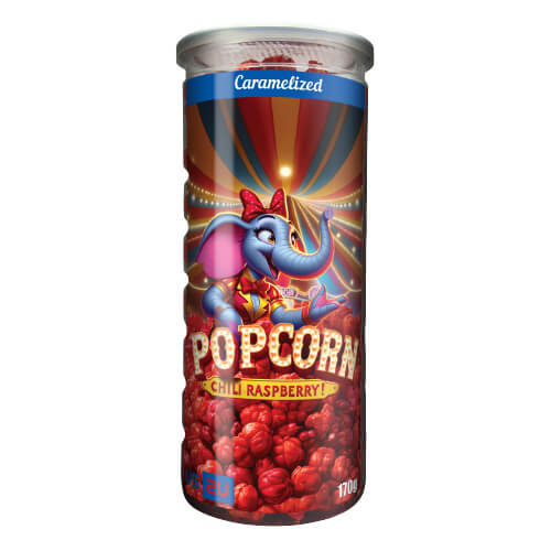 Karamelliserade Popcorn Chili & Raspberry 170g