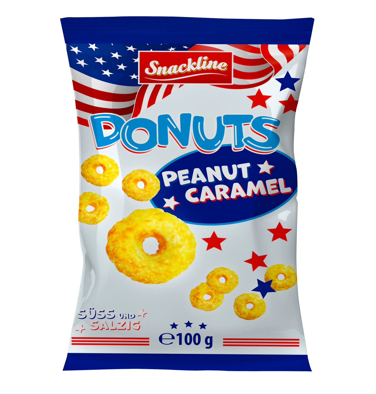 Snackline Donut Rings Caramel-Peanut 100g