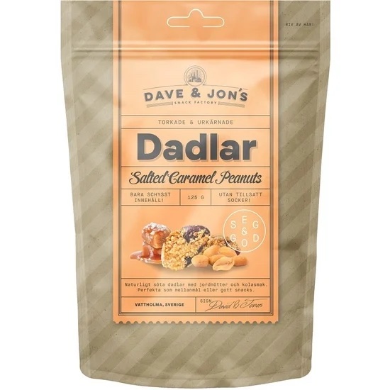 Dave & Jons Dadlar Salted Caramel Peanuts 125g