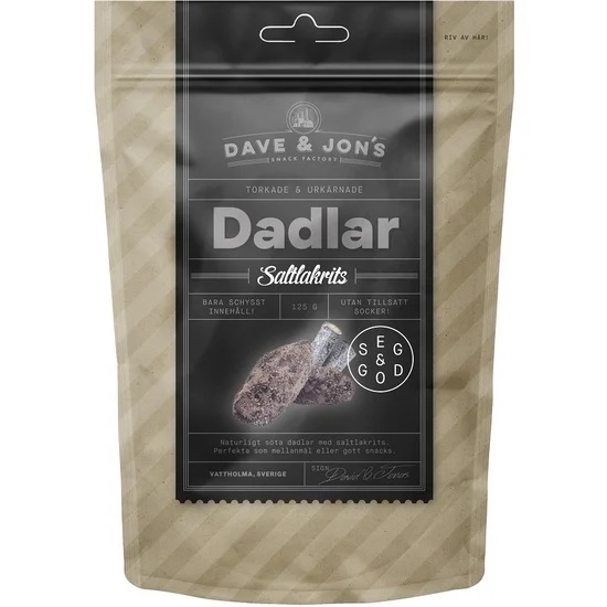 Dave & Jons Dadlar Saltlakrits 125g