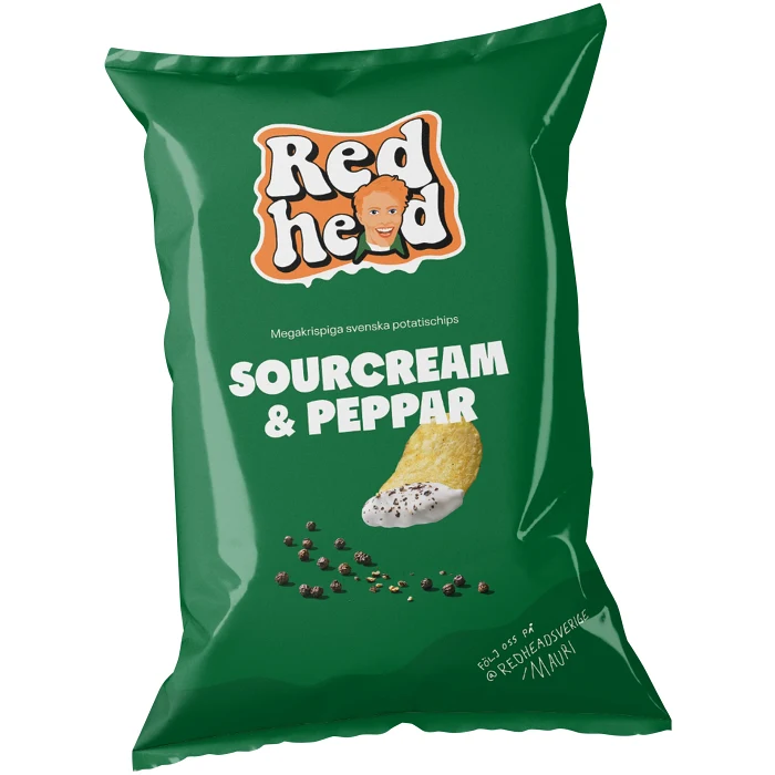 Redhead Chips Sourcream & Peppar 150g