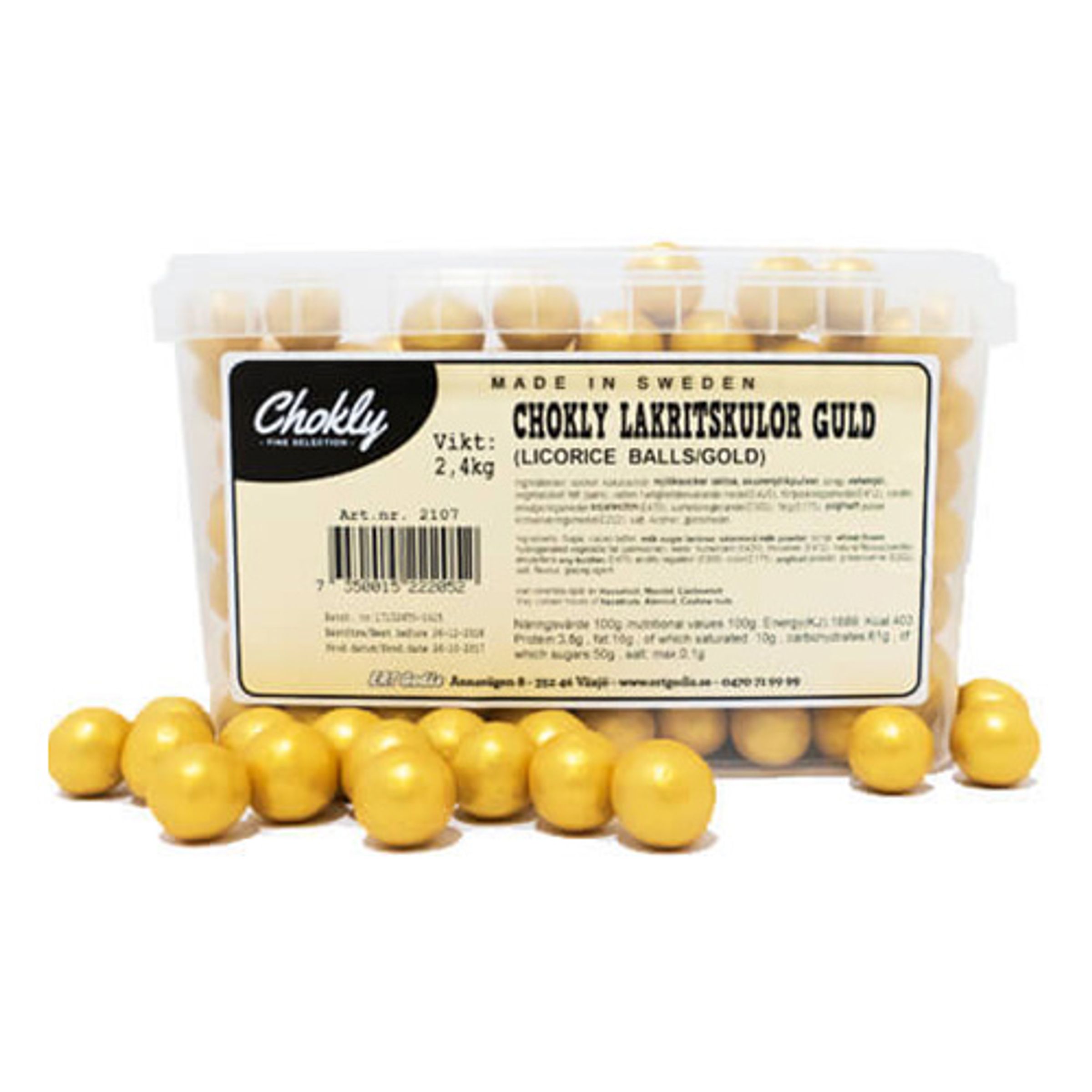 Chokly Lakritskulor Guld Storpack - 2.4 kg