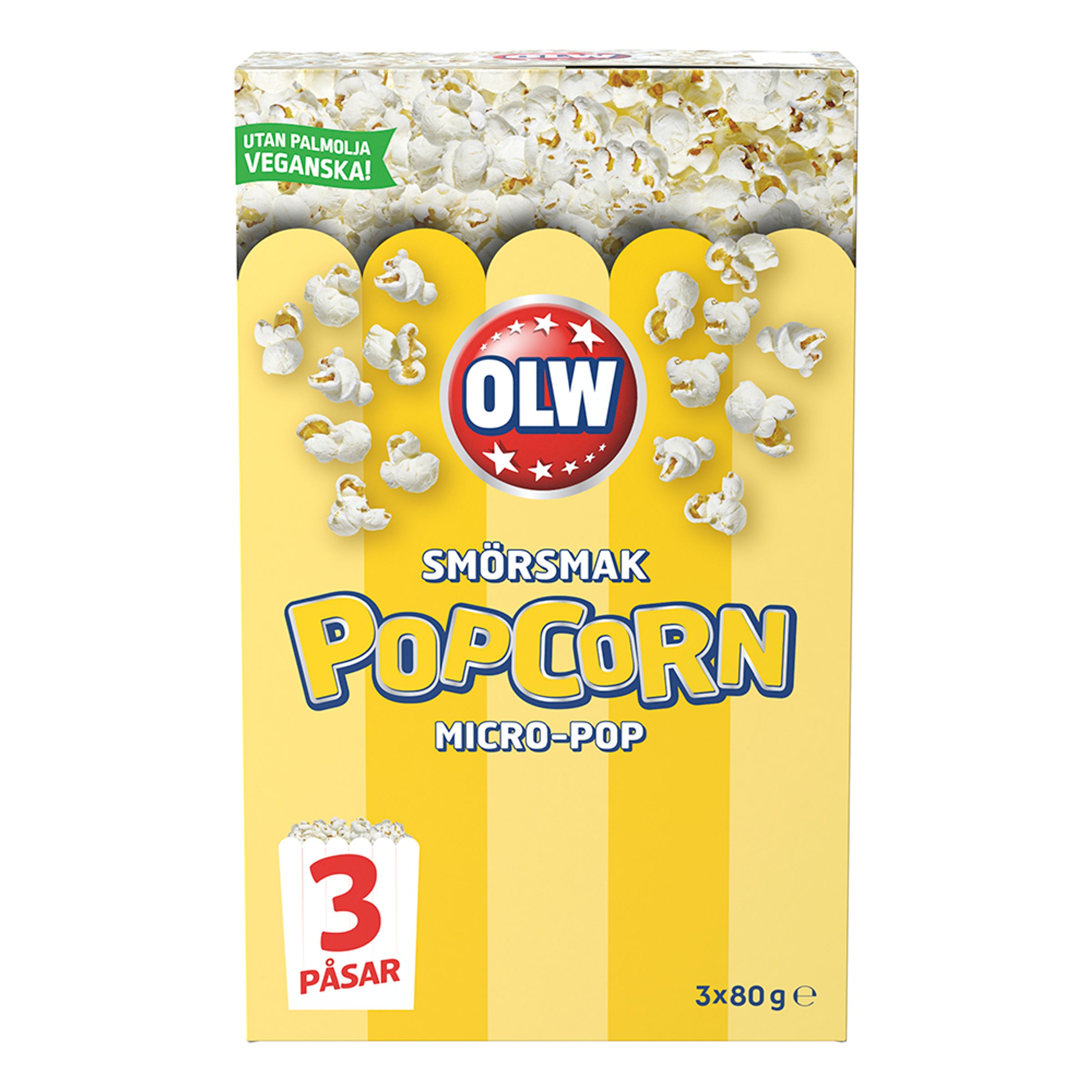 OLW Micropopcorn Smörsmak - 240 gram