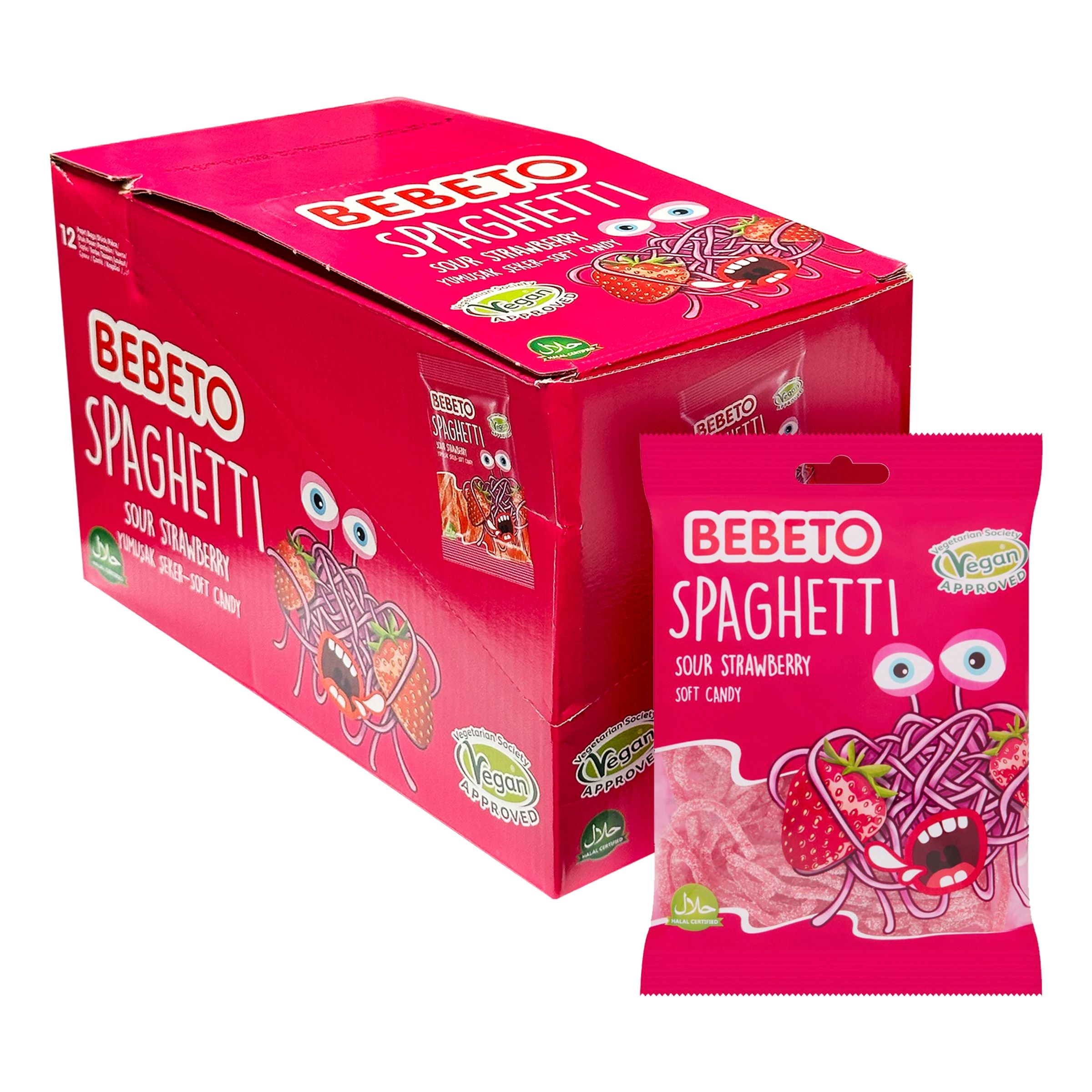 Bebeto Spaghetti Strawberry Storpack - 12-pack