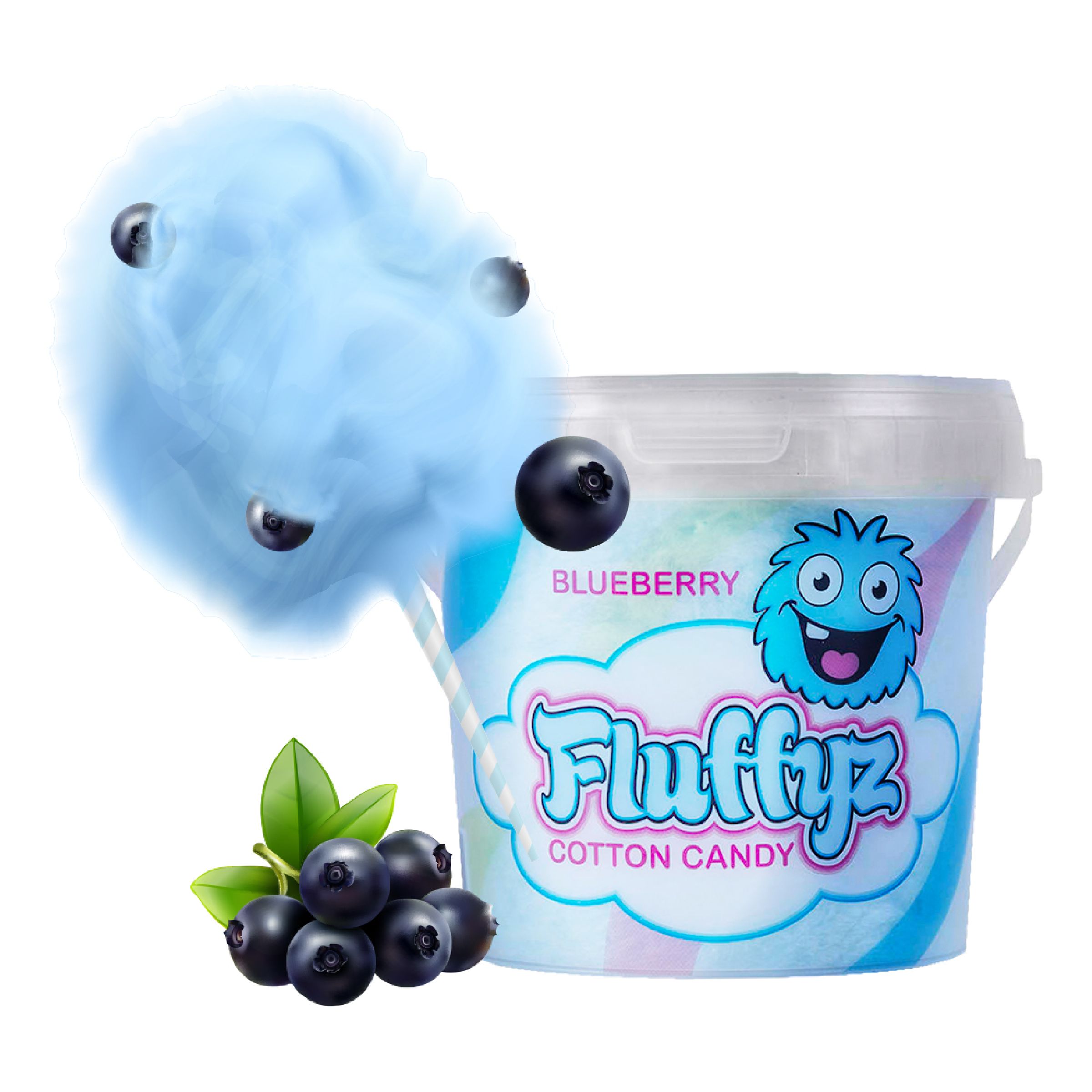 Fluffyz Sockervadd Blåbär - 50 gram