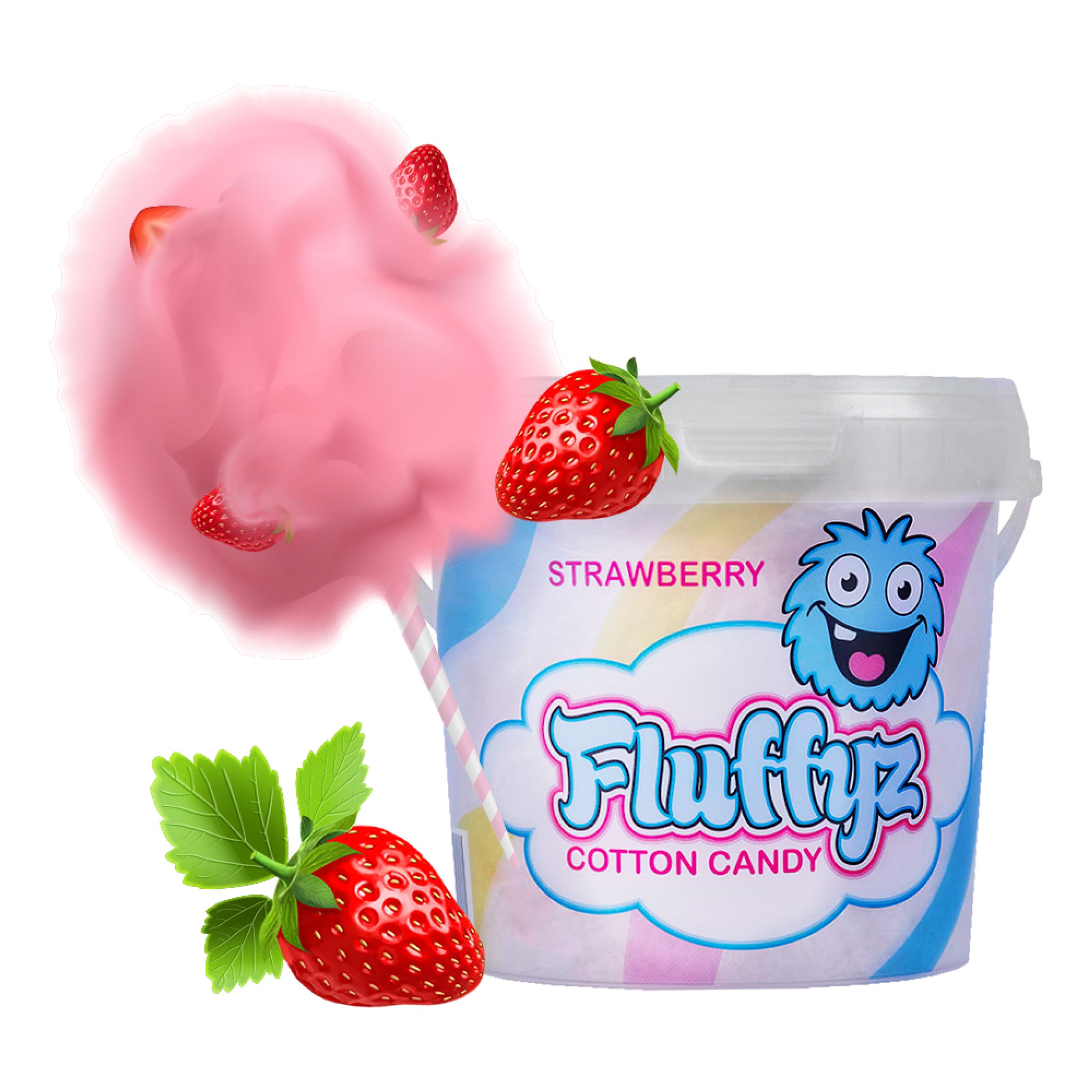 Fluffyz Sockervadd Jordgubbe - 50 gram
