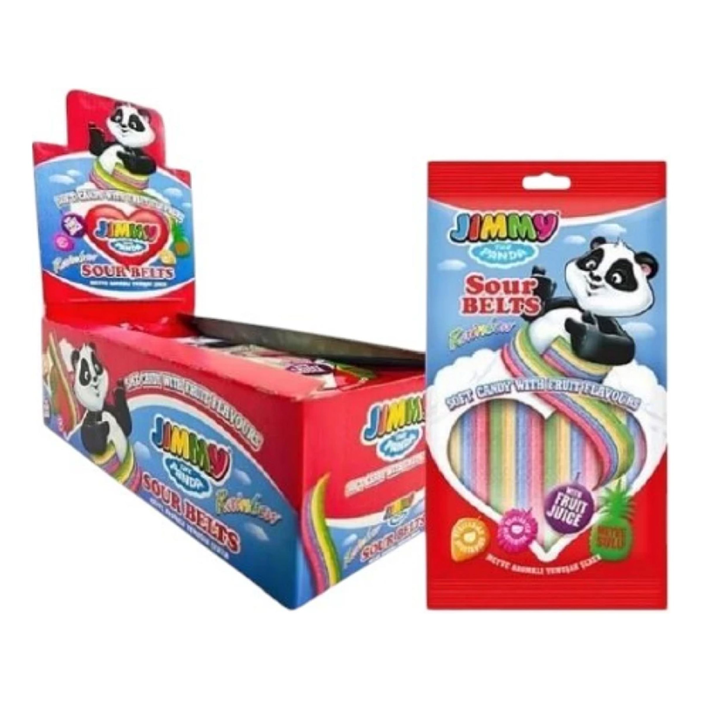Jimmy the Panda Sour Belt Rainbow Storpack - 12-pack