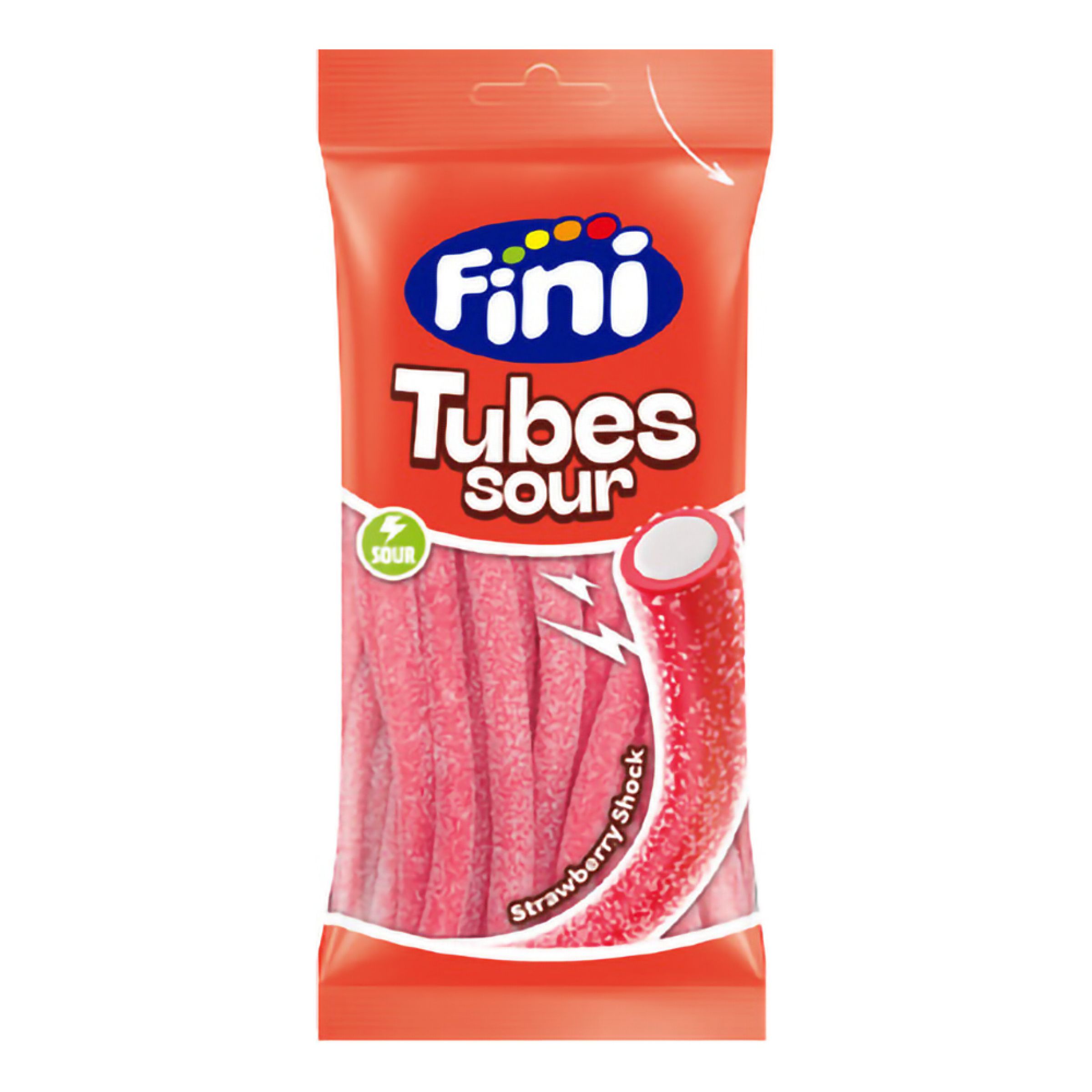 Fini Sour Tubes Jordgubb - 75 gram