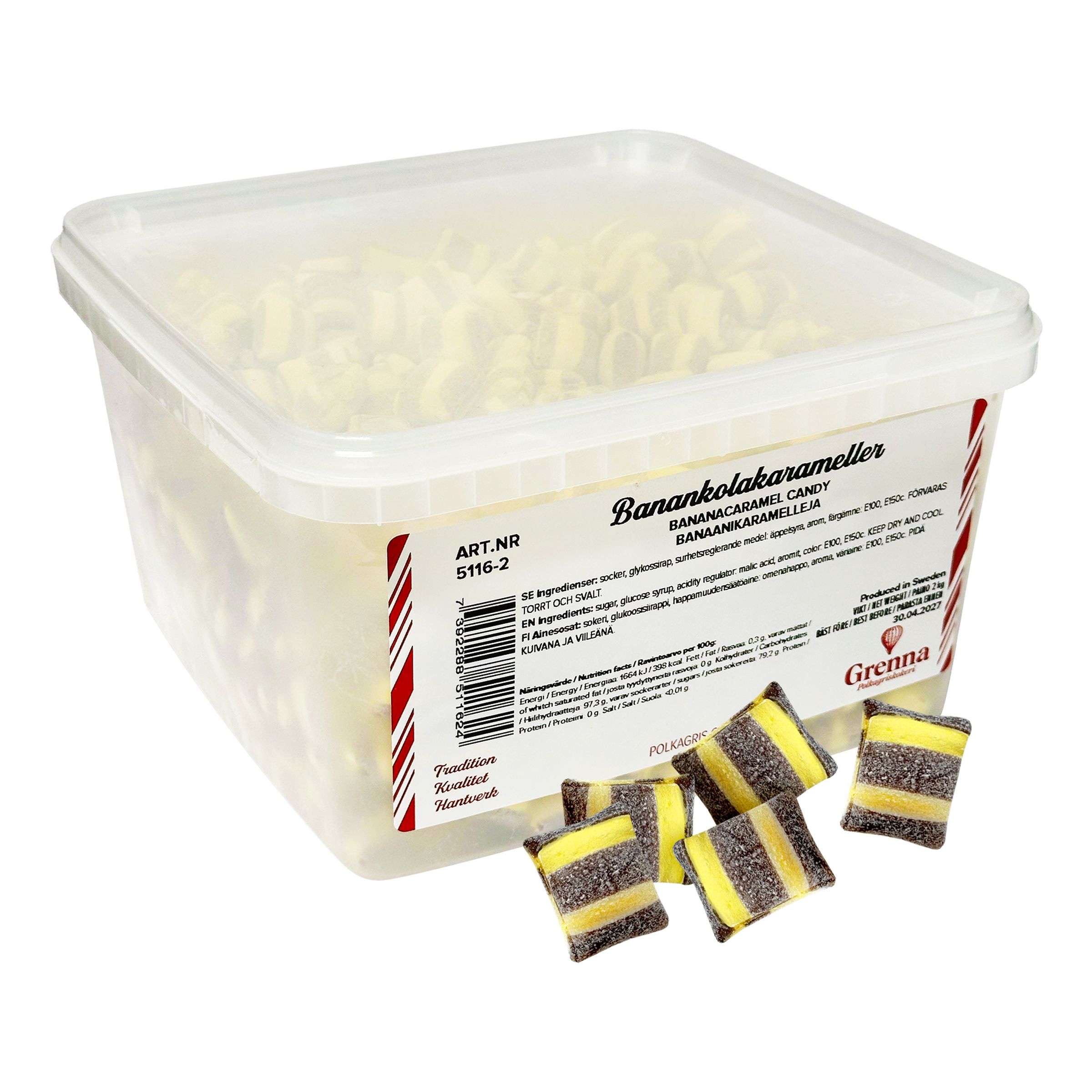 Banankolakarameller Storpack - 2 kg