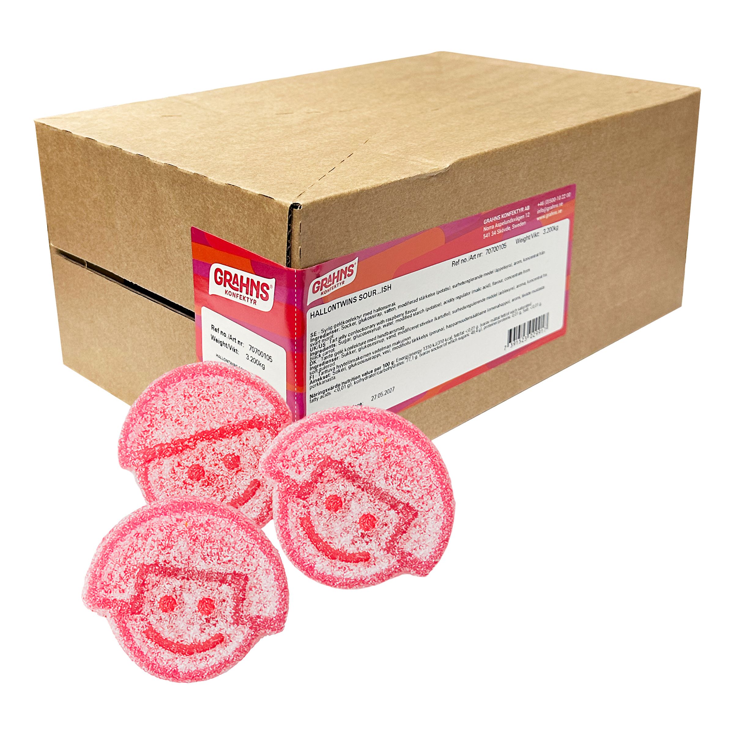 Hallontwins Sour..Ish Storpack - 3,5 kg