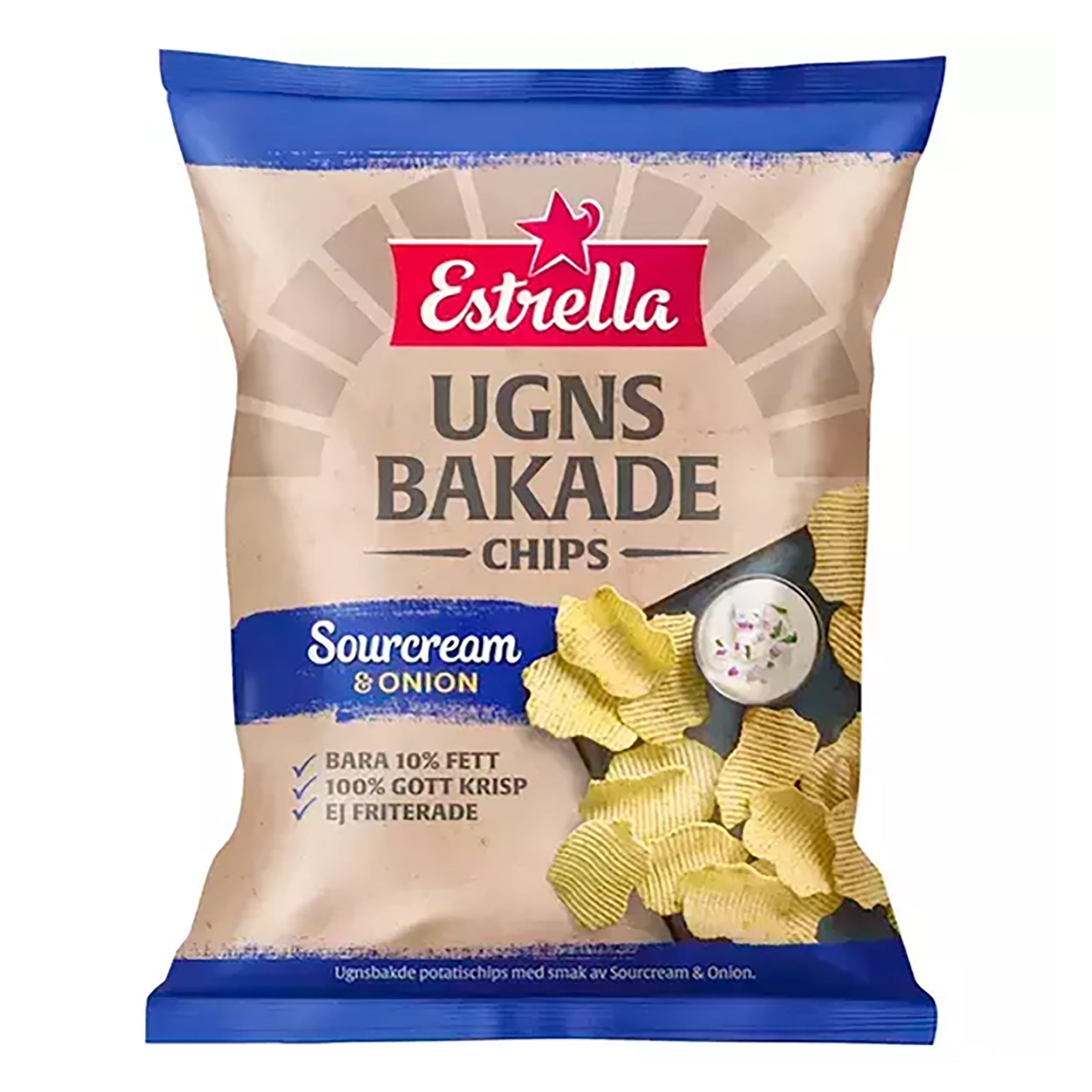 Estrella Sourcream & Onion Ugnsbakade Chips - 125 g