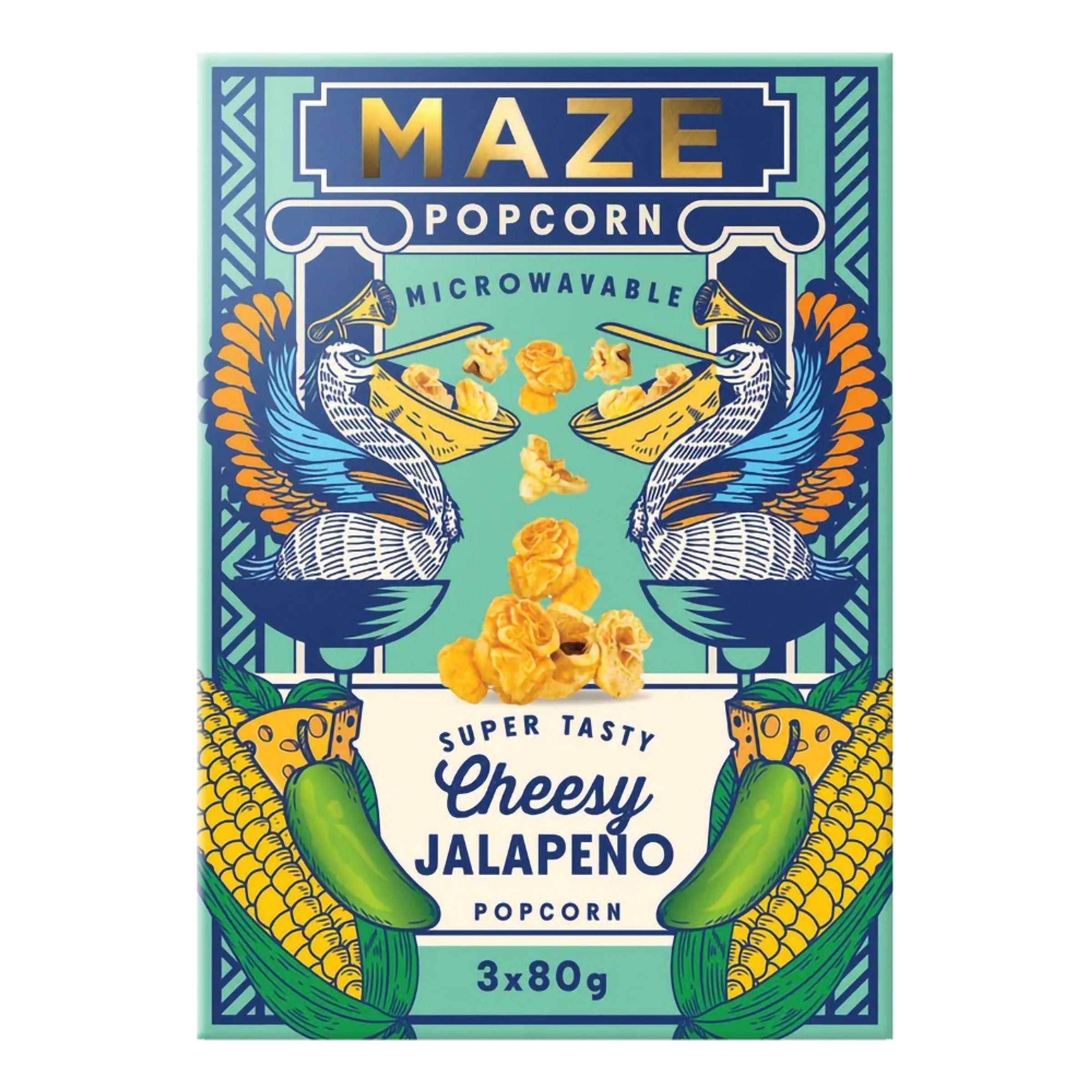 Maze Cheesy Jalapeno Popcorn - 3 x 80 g