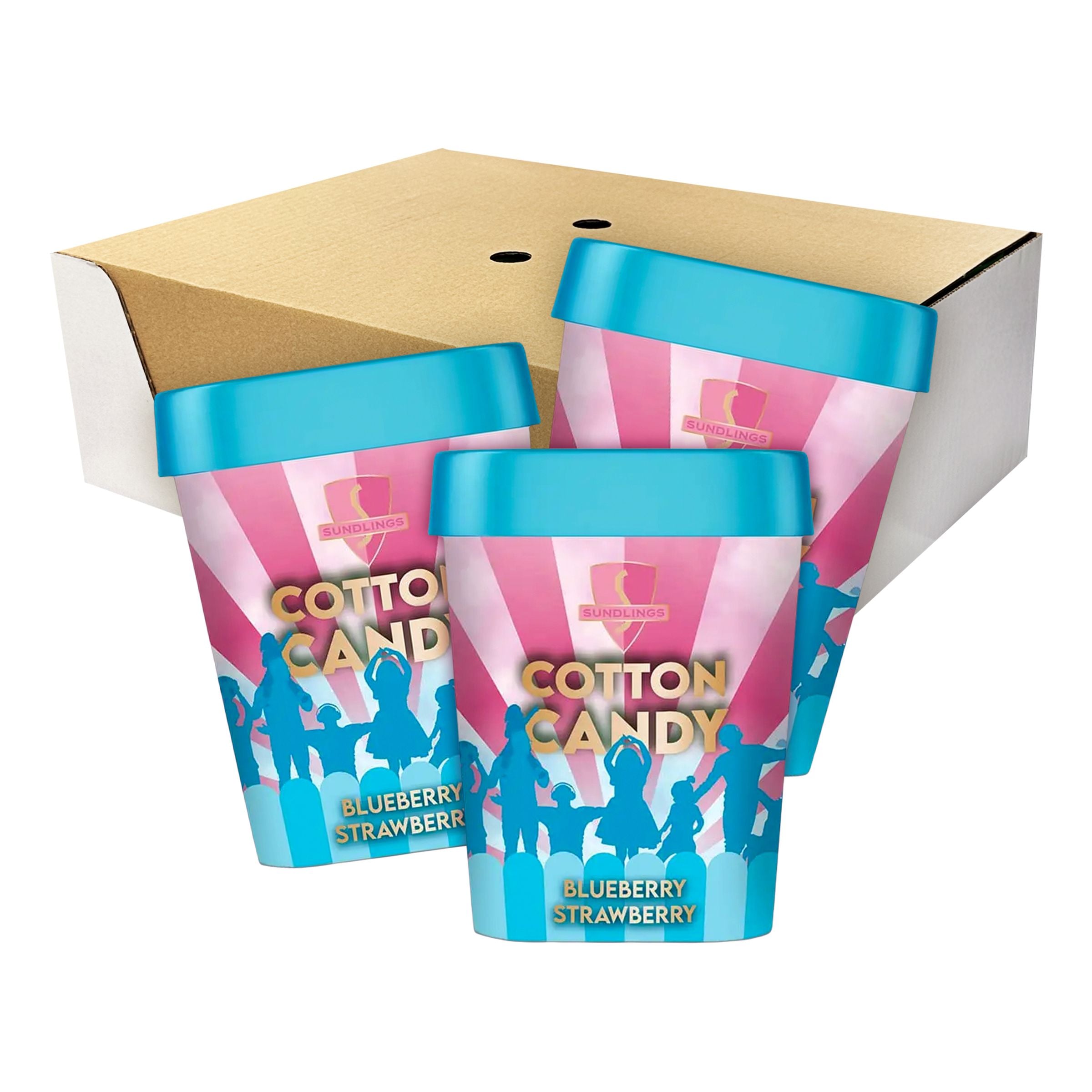 Sundlings Sockervadd Blueberry/Strawberry Storpack - 12 x 40 g