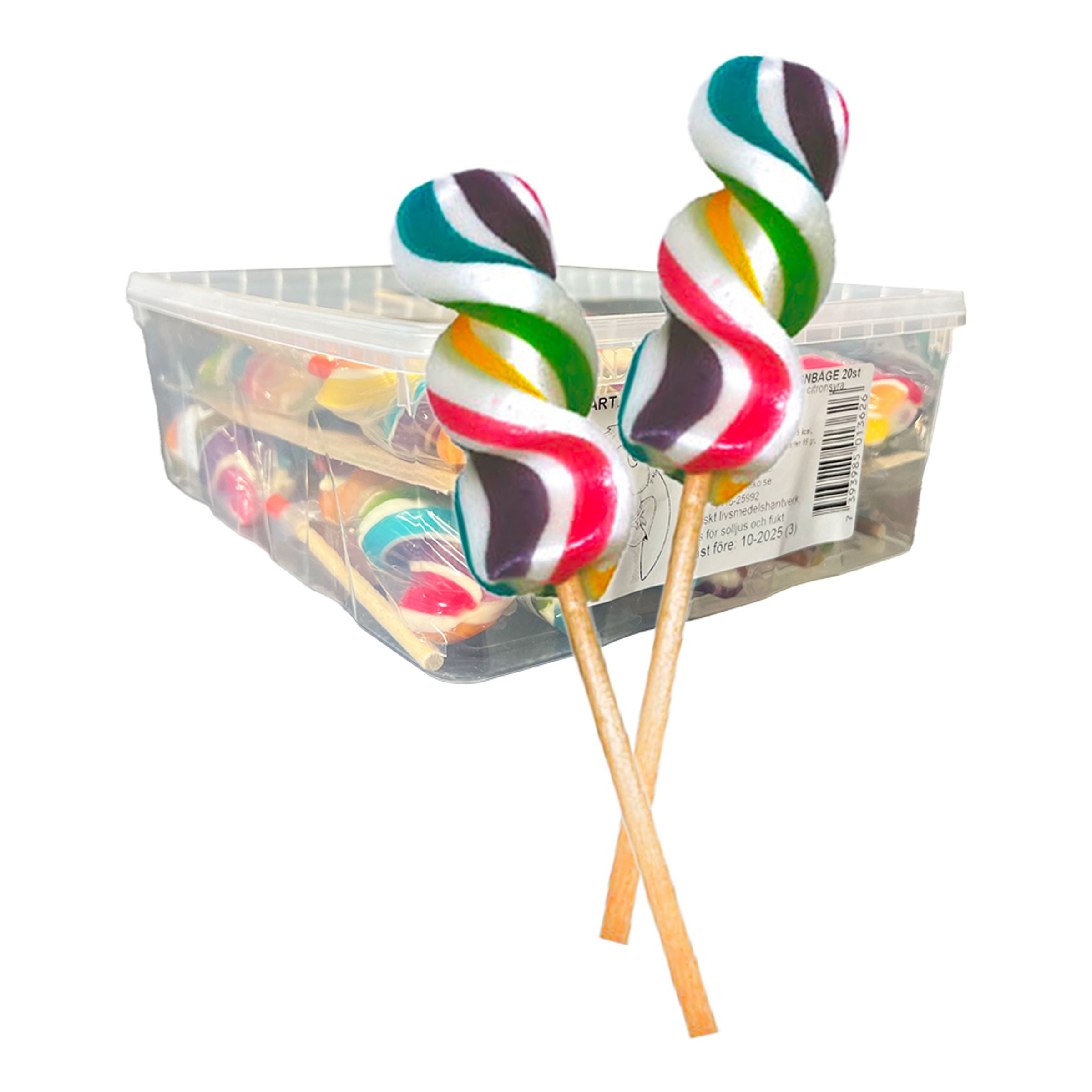 Spiralklubba Regnbåge Storpack - 20 x 50 g