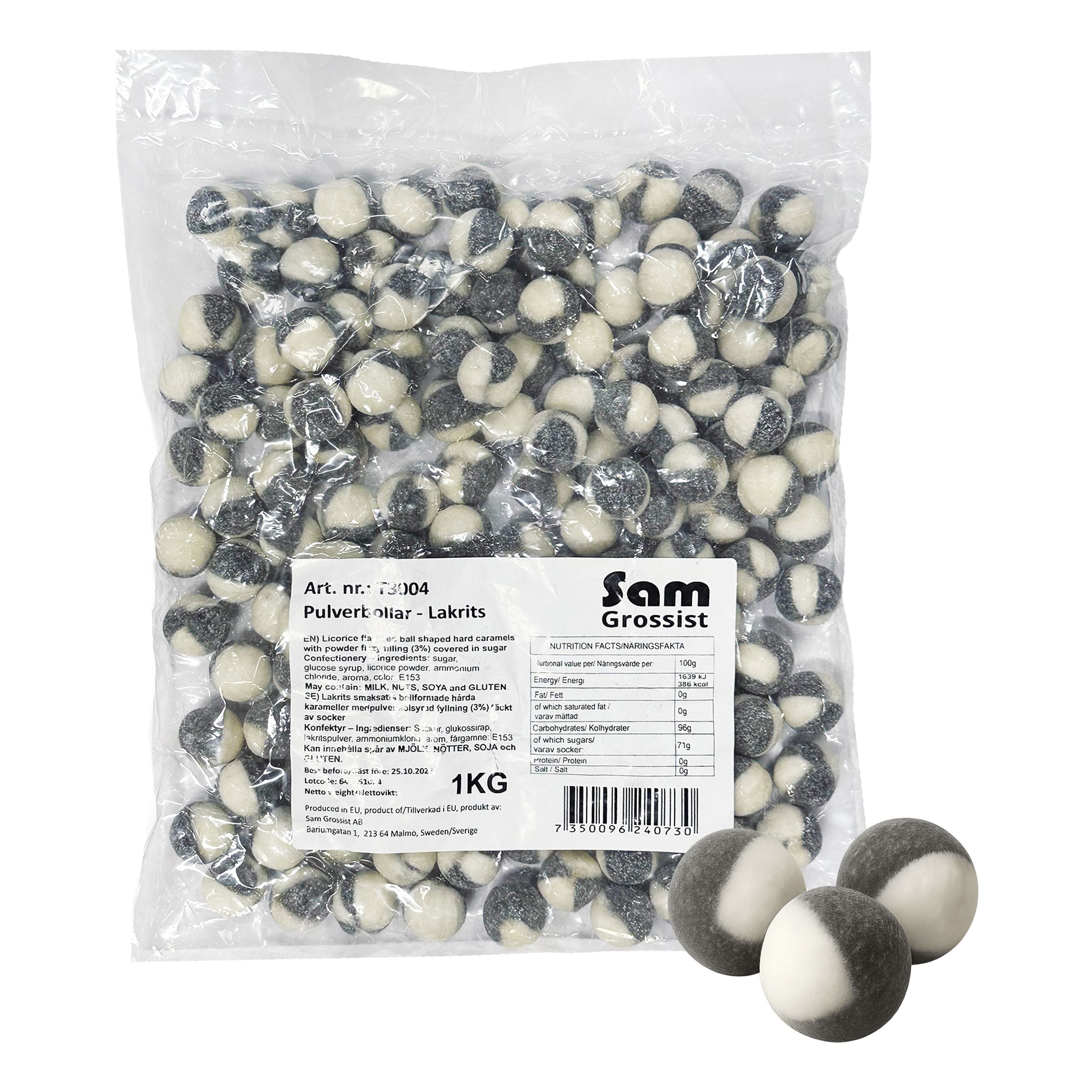 Pulverbollar Lakrits Storpack - 1 kg