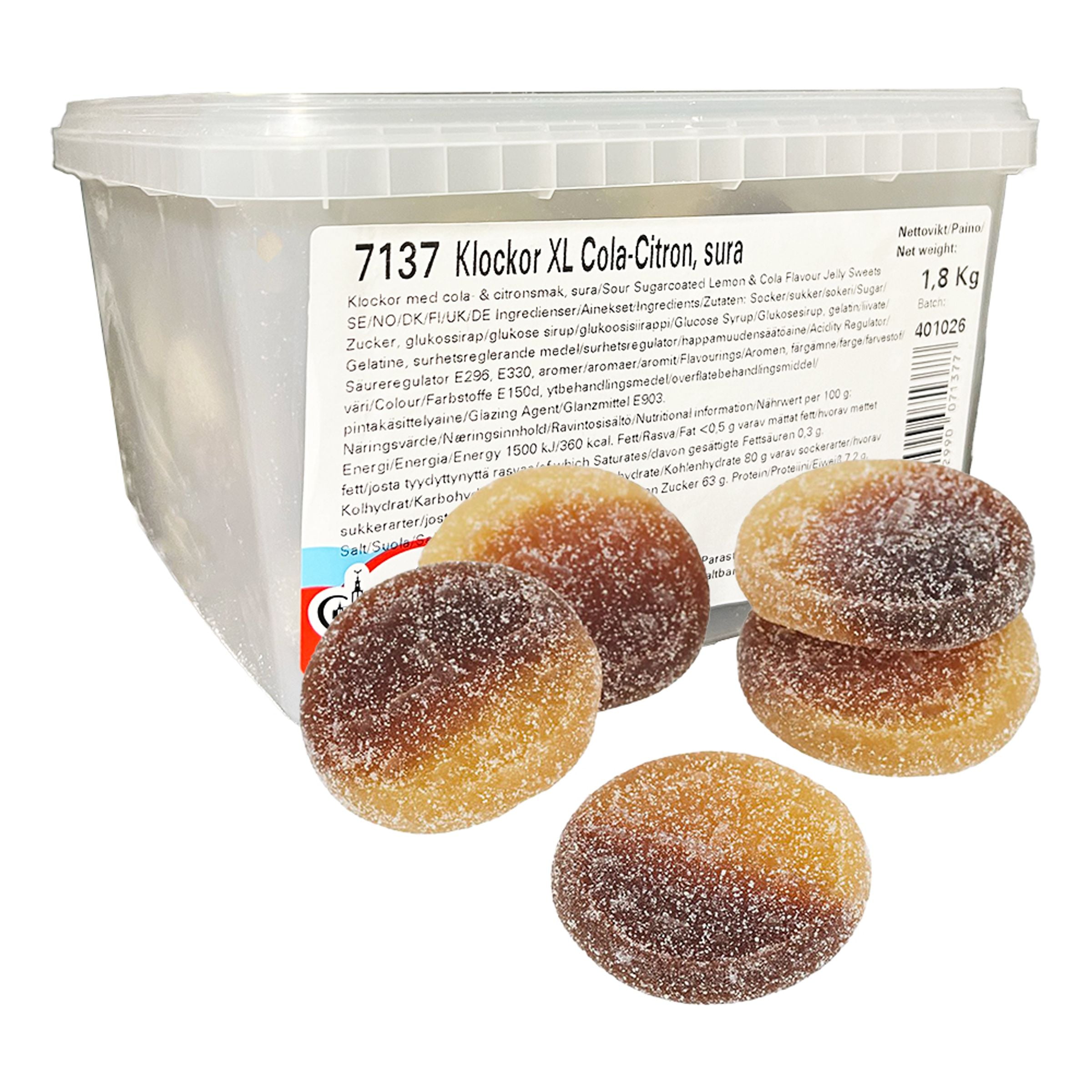 Aroma Sura Klockor Cola/Citron Storpack - 1,8 kg