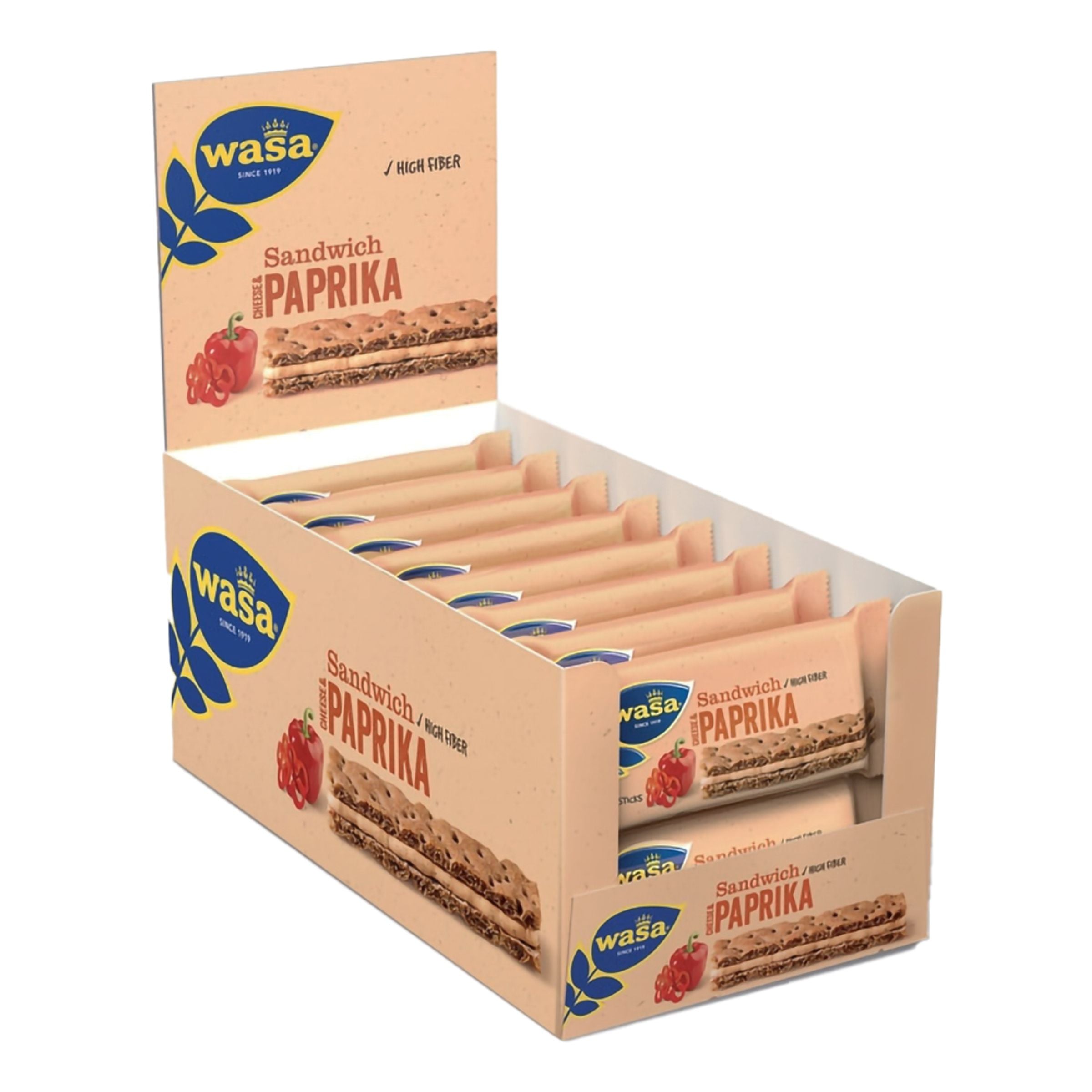 Wasa Sandwich Paprika Storpack - 24 x 30 g