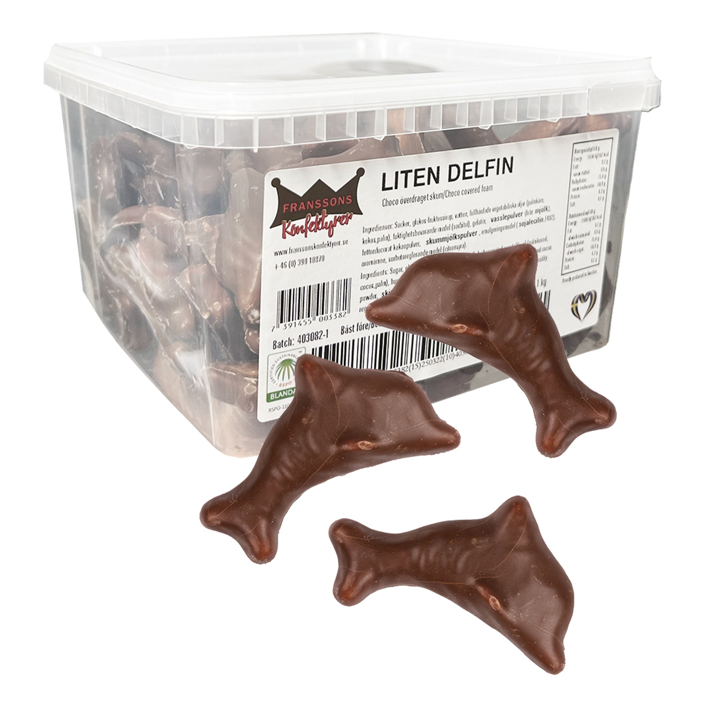 Franssons Liten Chokladdelfin Storpack - 1,1 kg