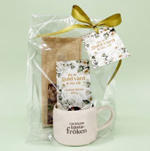 Presentset Fröken Guld Värd i cellofan - Presenteriet
